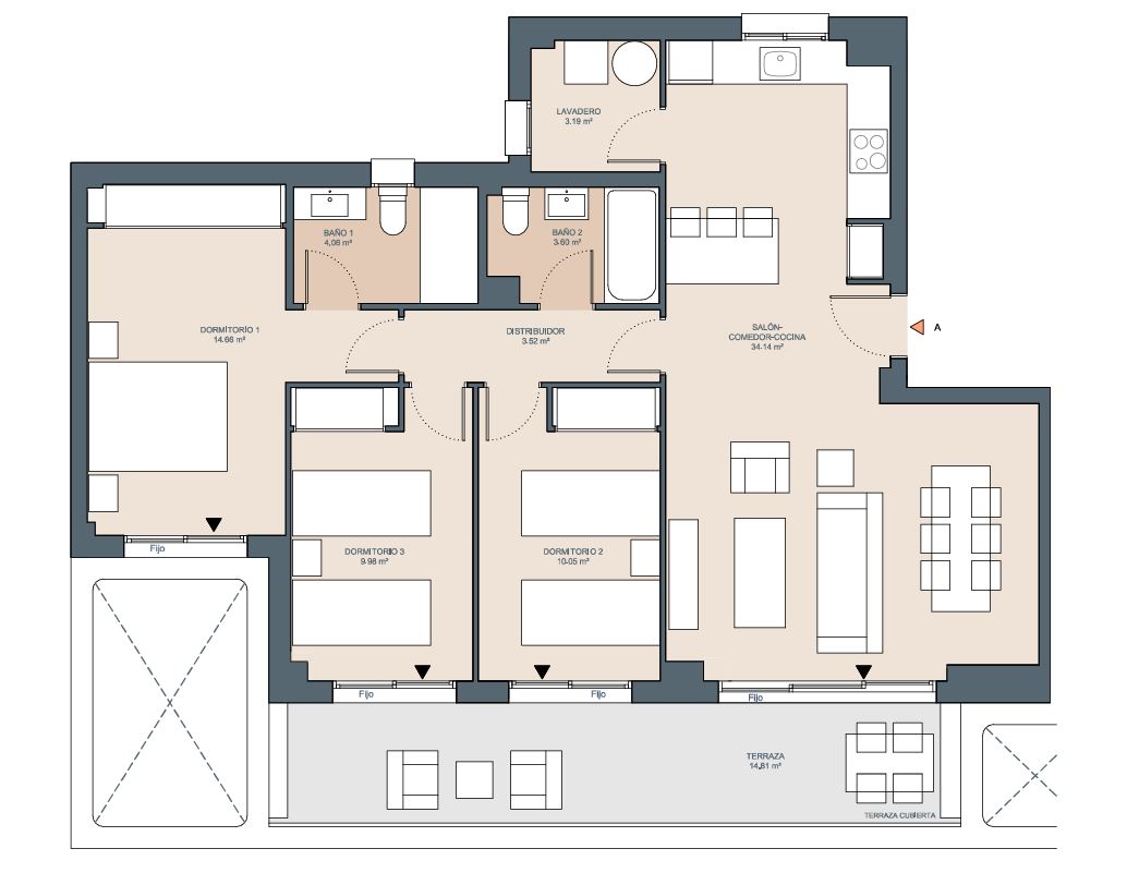 APPARTEMENTS DE 2 CHAMBRES À RINCÓN AVEC VUE SUR LA MER